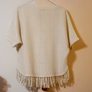 EUC ~ Relativity Sweater Poncho with Metallic Gold Glitter Thread (Size:  Small)